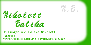 nikolett balika business card